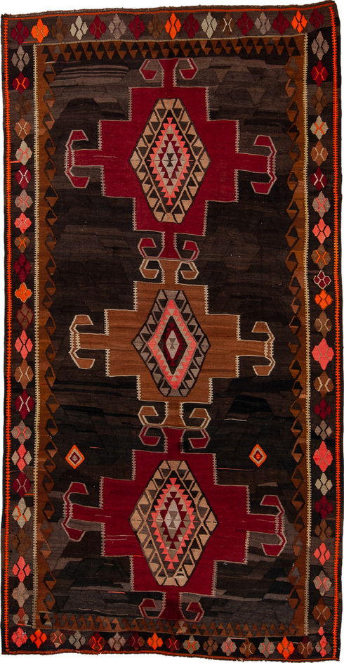 Antique Kilim Area Rug (6' x 12')